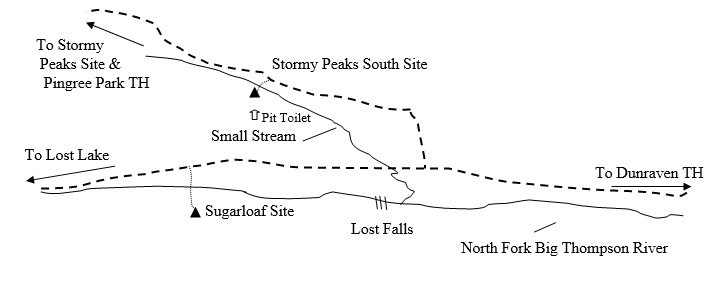 Drawing of Sugarloaf Campsite Location