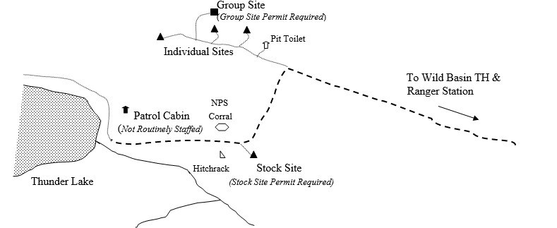 Drawing of Thunder Lake Group Campsite Location