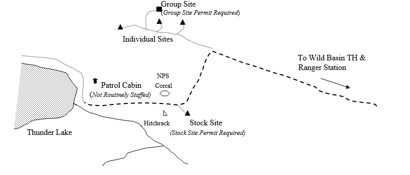 Drawing of Thunder Lake Group Campsite Location