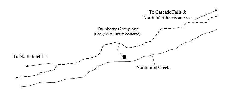 Drawing of Twinberry Group Campsite Location