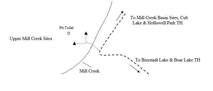 Drawing of Upper Mill Creek Campsite Location