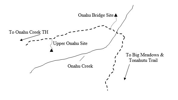 Drawing of Upper Onahu Campsite Location