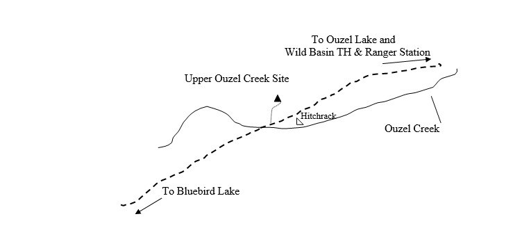 Drawing of Upper Ouzel Creek Campsite Location