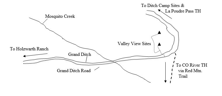 Drawing of Valley View Campsite Location