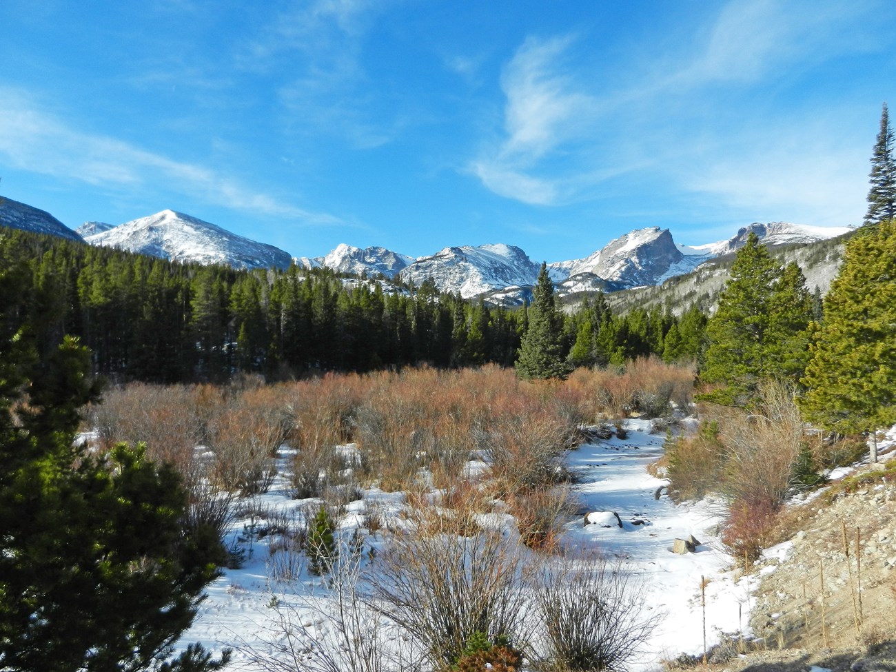 Storm Pass Trailhead with snow on the ground