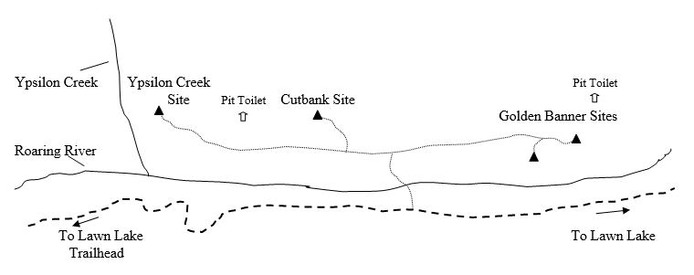 Drawing of Ypsilon Creek Campsite Location