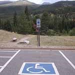 Disabled parking space at Storm Pass trailhead 