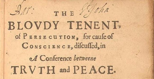 Cover of The Bloudy Tenet, by Roger Williams