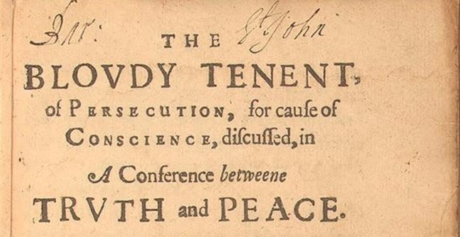 Cover of The Bloudy Tenet, by Roger Williams