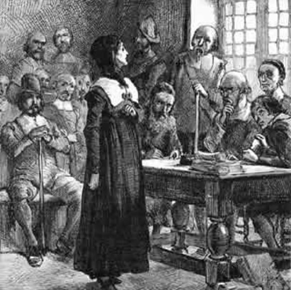 Print of the trial of Anne Hutchinson