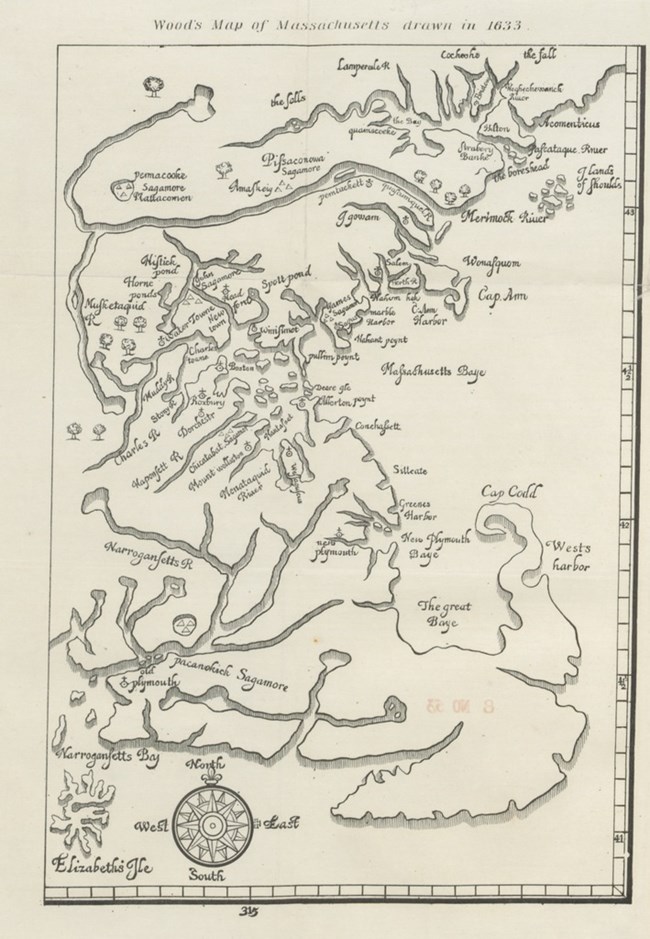 Map of Massachusetts Bay Colony