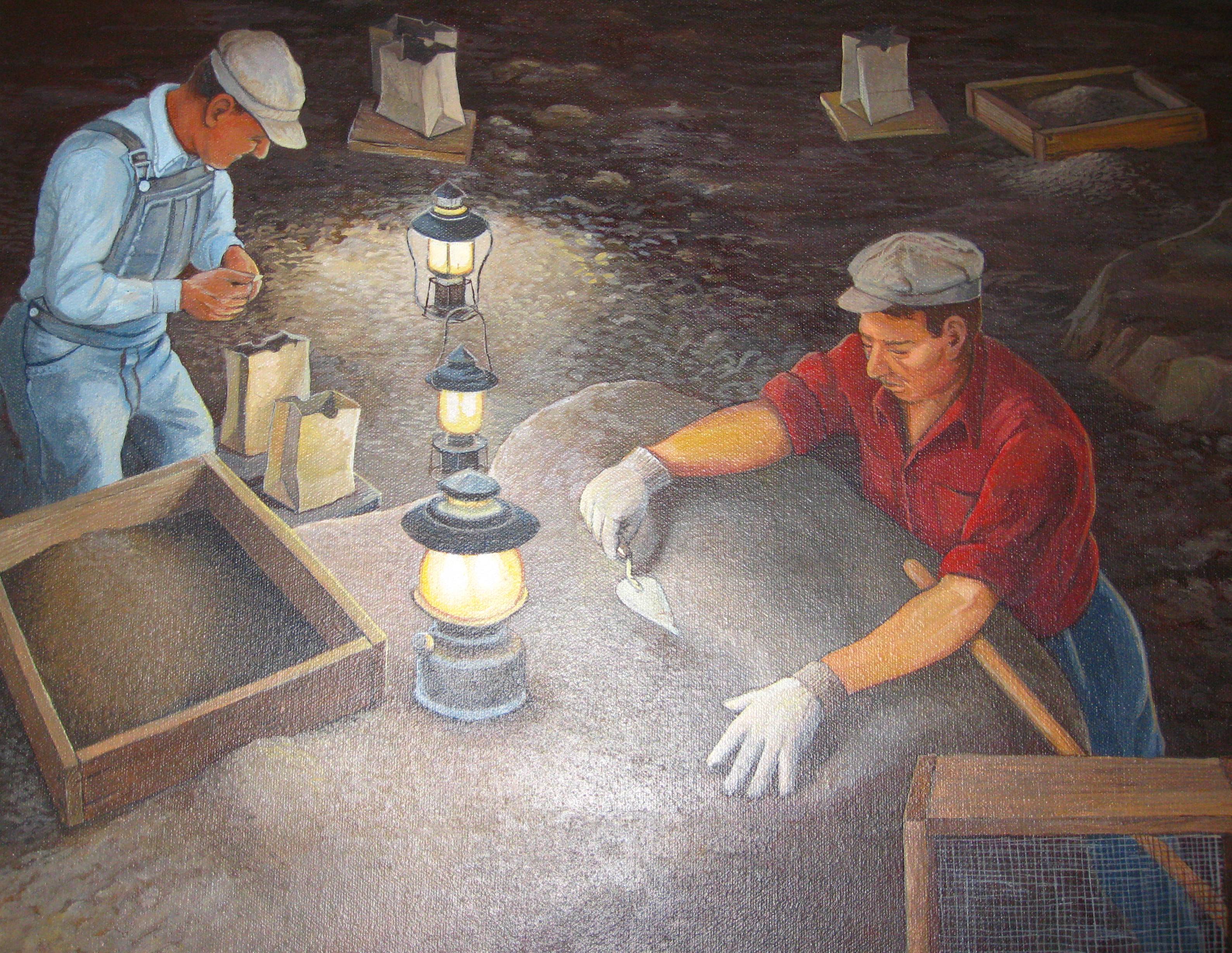 Artist Painting of the 1960's Excavation 
