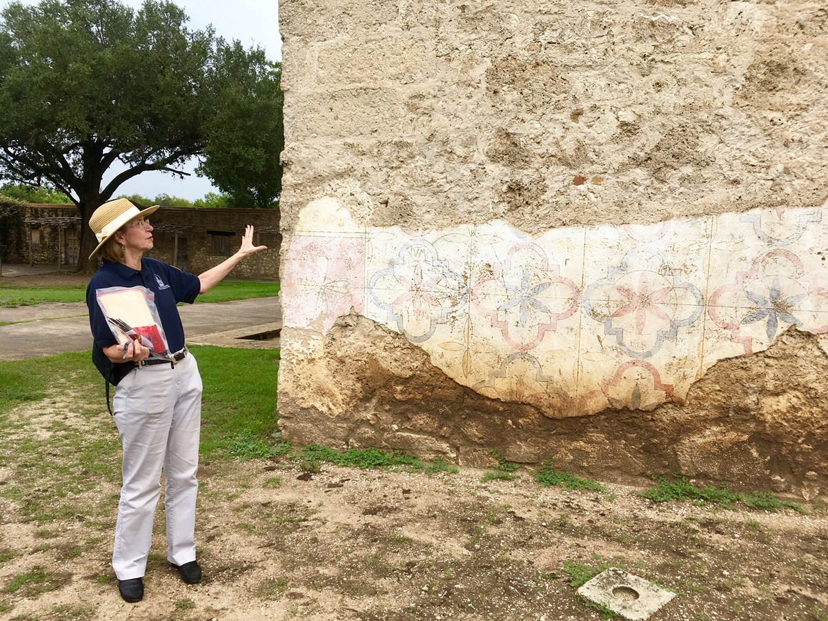 Bonnie Tour Volunteer Guiding a Tour at Mission San Jose