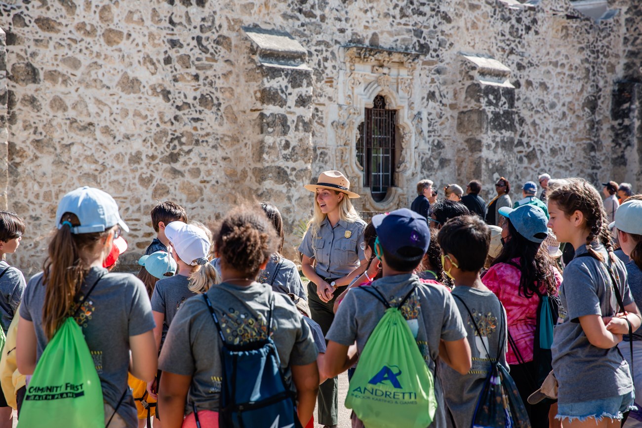 Education Program in front of Rose Window