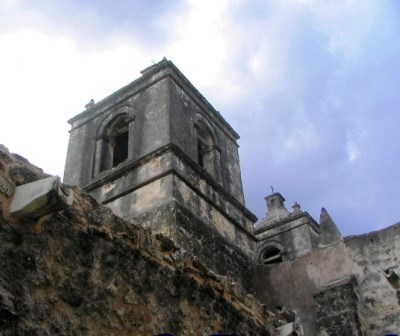 Twin bell towers of Mission Concepción Church