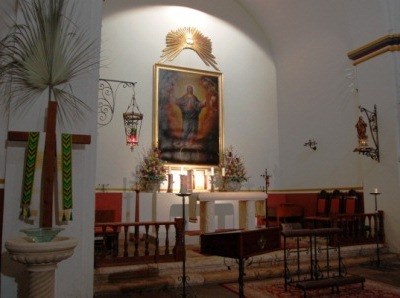 Mission Concepción altar during solar illumination