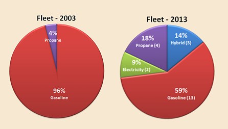 Pie chart of fuel usage