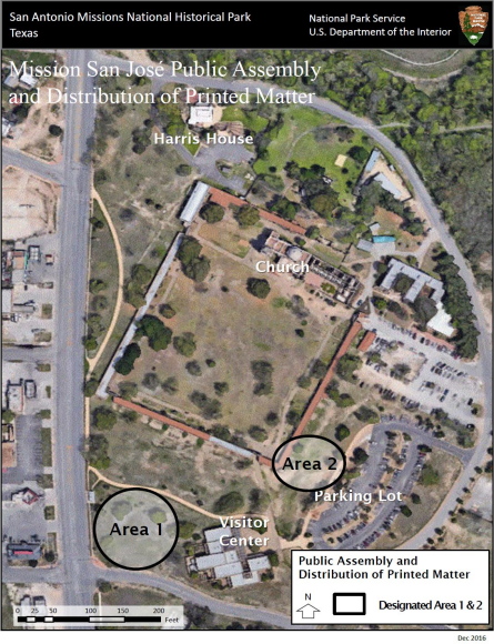 Map of Mission San Jose Public Assembly and Distribution of Printed Matter