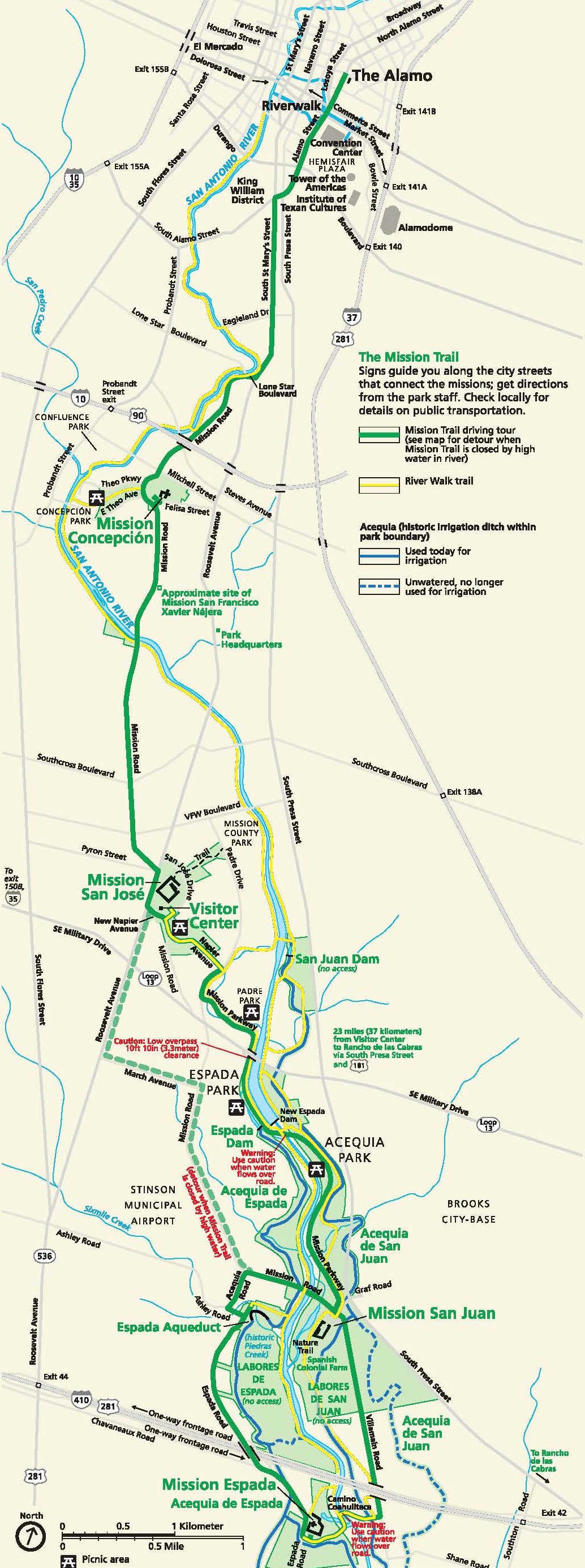 san antonio missions tour map