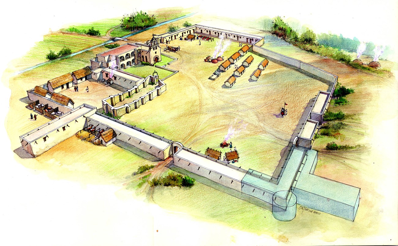 Illustration of the mission era Mission Espada