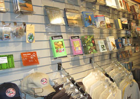 Merchandise pleasingly displayed on a wall rack. Merchandise pleasingly displayed on a wall rack.