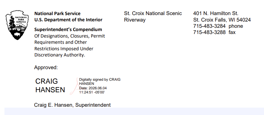 The superintendent's signature of the compendium dated June 4, 2026.