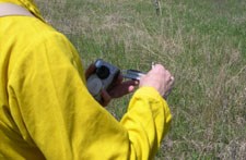 A tool called a psychrometer, that measures humidity levels, is read