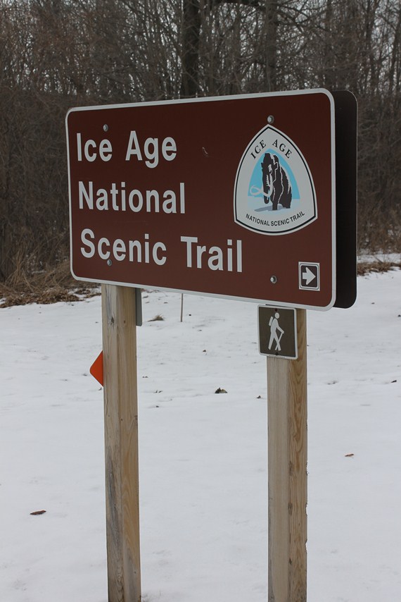 A trailhead sign for the Ice Age Trail is seen in this image. (NPS photo)