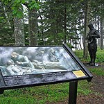 Interpretive Trail with exhibit and sculpture.