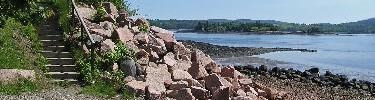 Stairs leading to Saint Croix viewpoint.