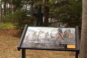 Bronze statue and wayside exhibit