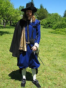 Man dressed in historic French costume Man dressed in historic French costume