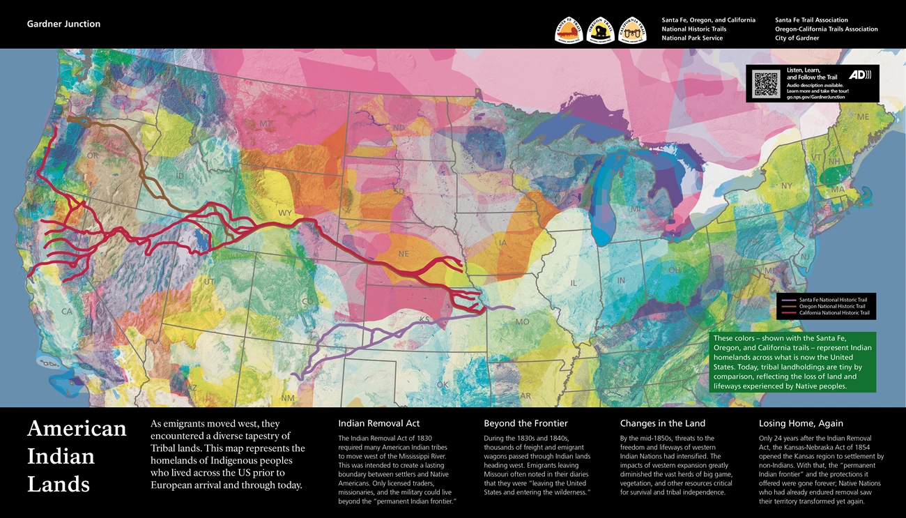 Wayside interpretive exhibit, full audio description is available.