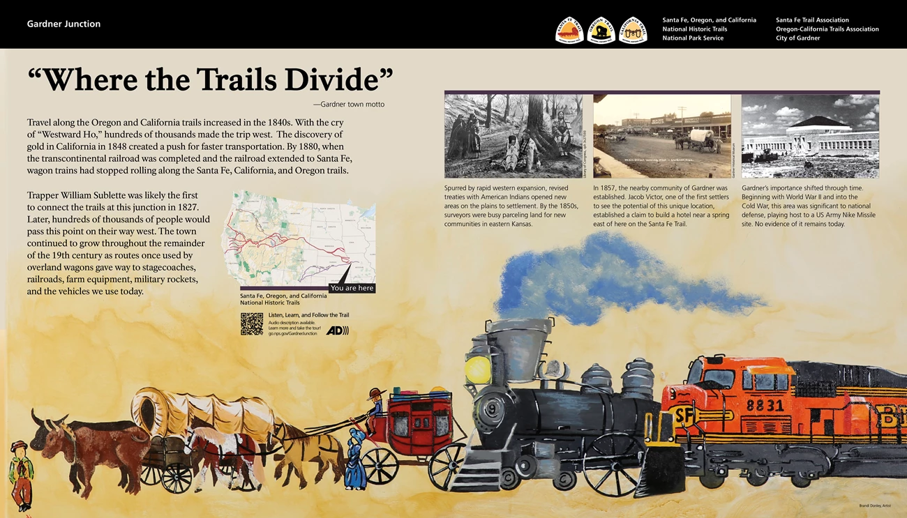 Wayside interpretive exhibit, full audio description is available.