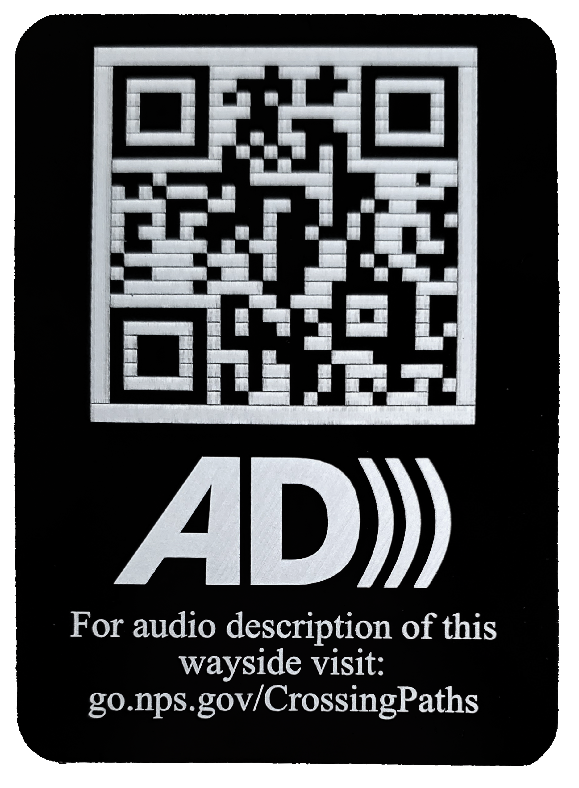 A black block with Audio Description image and text.