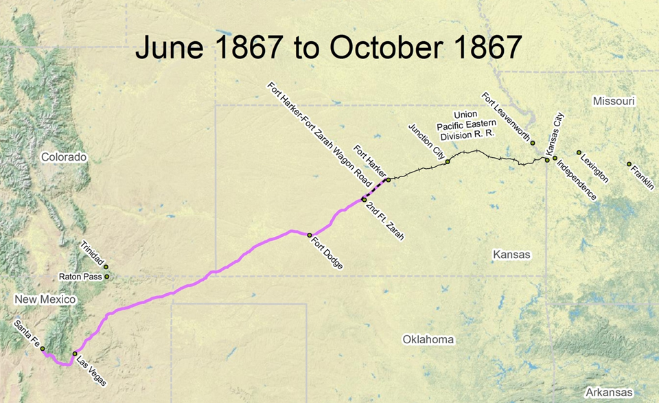 Kansas Pacific Railroad Map Travel The Trail: Map Timeline 1866 - 1873 - Santa Fe National Historic  Trail (U.s. National Park Service)