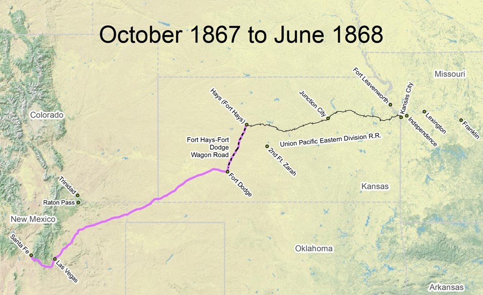 Map Of Historic Trails In Kansas Travel The Trail: Map Timeline 1866 - 1873 - Santa Fe National Historic  Trail (U.s. National Park Service)