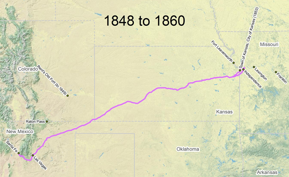 Santa Fe Trail Mileage Charts