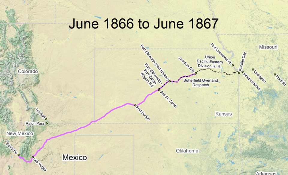 Butterfield Overland Stage Route Map