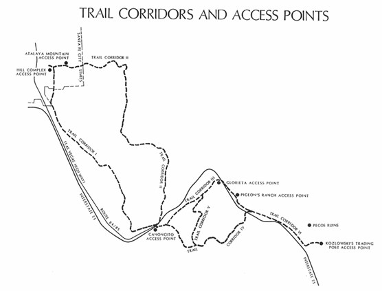 trail corridors and access points map