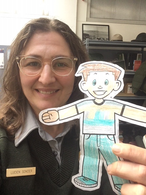 Flat Stanley with Ranger Lucien Sonder (1) Image of Flat Stanley with Ranger Lucien Sonder