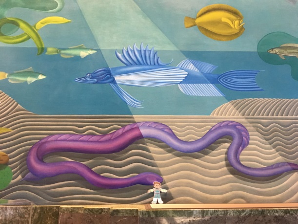 Flat Stanley with Hilaire Hiler Mural Image of Flat Stanley with Hilaire Hiler Mural