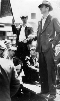 Harry Bridges 1934 urging Steve Dores to strike