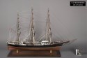 Color photograph of broadside view of ship model