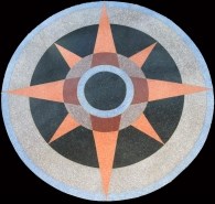 Compass in terazzo from the 2nd floor of the Bathhouse Building Compass in terazzo from the 2nd floor of the Bathhouse Building