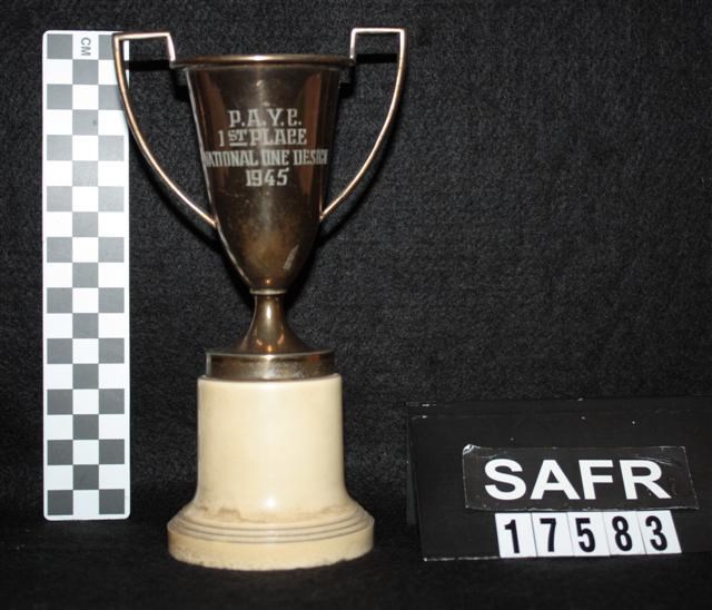 First Place National One-Design, 1945, trophy (SAFR 17583)