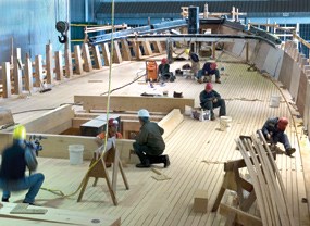 View of the main deck looking toward the bow.