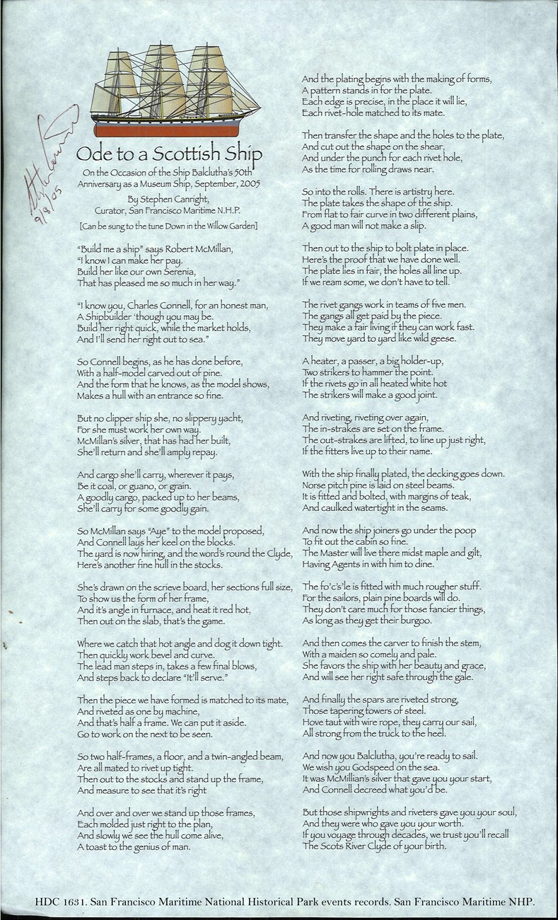 Famous Poem About The Sea Poetry in Ocean - San Francisco Maritime National Historical Park (U.S. National Park Service)