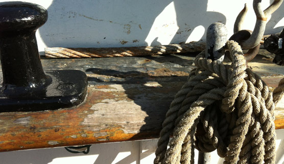 A close-up photo of rope.
