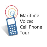 A graphic of a blue cell phone with white buttons.